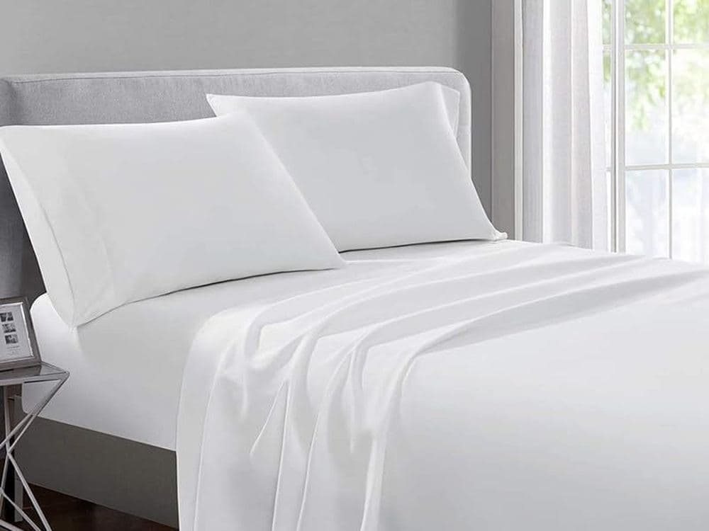 100% Egyptian Cotton 400TC Flat Sheet – White: product photo